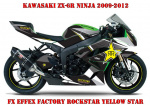 Rockstar Yellow Star for Kawasaki ZX-6R 2009-2012